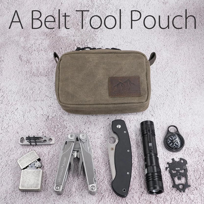 diodrio Belt Pouch for Men Women YKK Zippers EDC Pouch, Bag Waist Olive