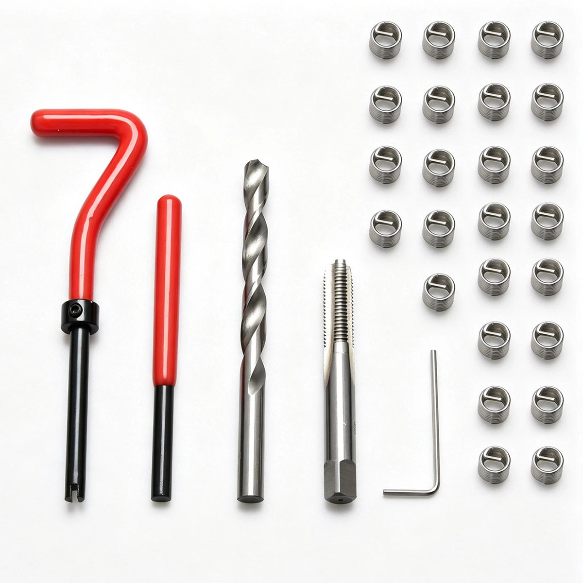 M8 x 1.25 Thread Repair Kit Stainless Steel Insert Set for Aluminum Cast Iron