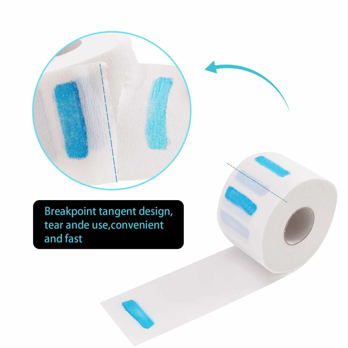 IOOROSE 5 Rolls Disposable Neck Strips for Barber 5 Count (Pack of 1), White
