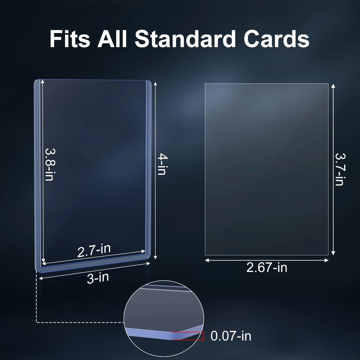 400 Card Sleeves Hard Plastic, 3"X4" 200 Sleeves+200 Soft Sleeves, Clear