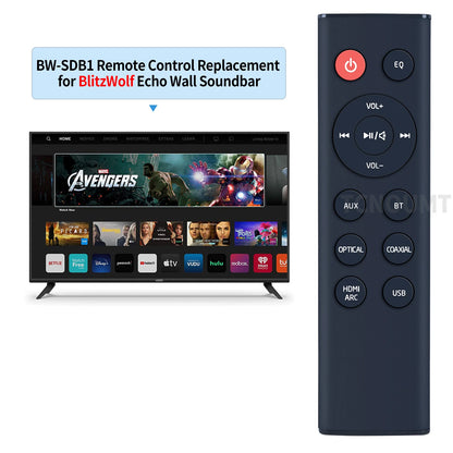 BW-SDB1 Remote Control For BlitzWolf Echo Wall Soundbar BWSDB1
