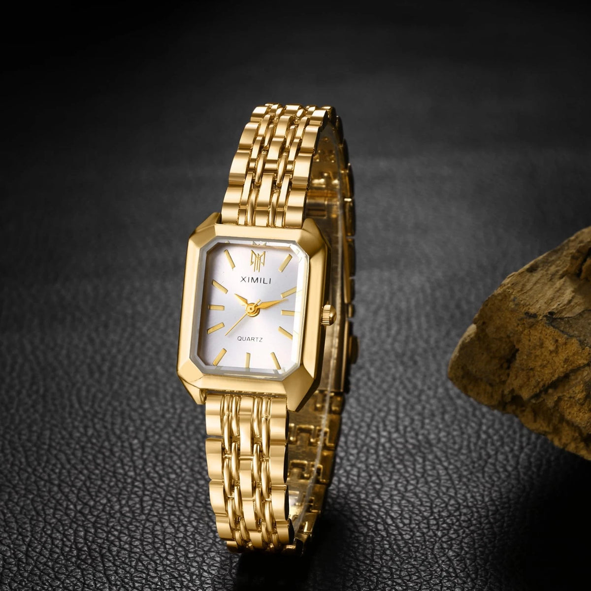 Avaner Women's Bracelet Square Watches: Gold Silver Stainless Steel