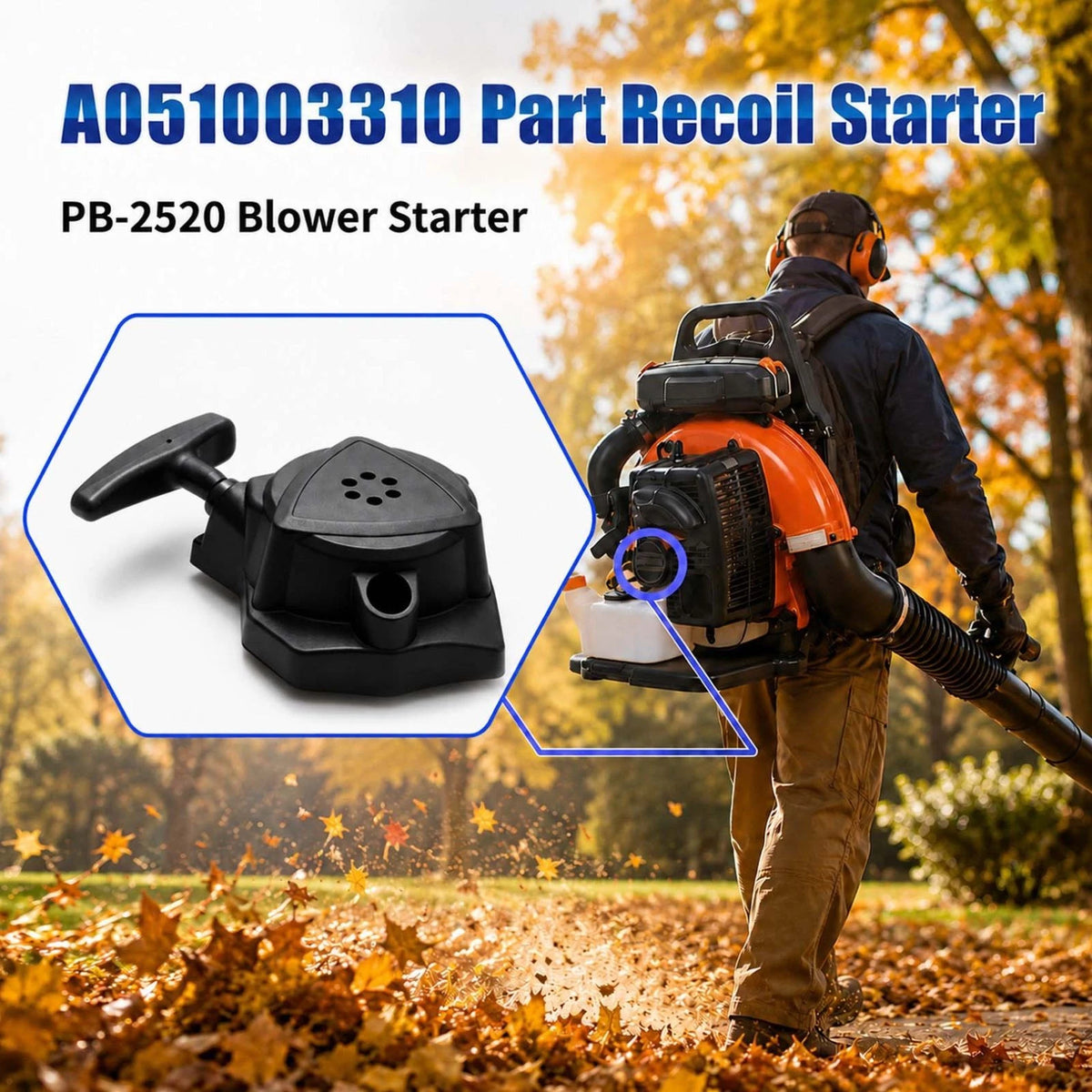 Easy to Replace Recoil Starter For Echo PB-2520 Replacement Part Wear Resistance