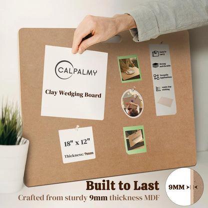 Calpalmy Clay Wedging Board with Convenient Built-in 18"x12" (9mm thick)