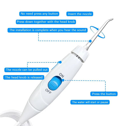 Flosser Replacement Handle Standard Water Hose Plastic with Blue