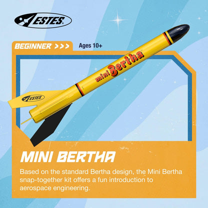 Estes 002099 Mini Bertha Model Rocket Yellow, Black, Multi