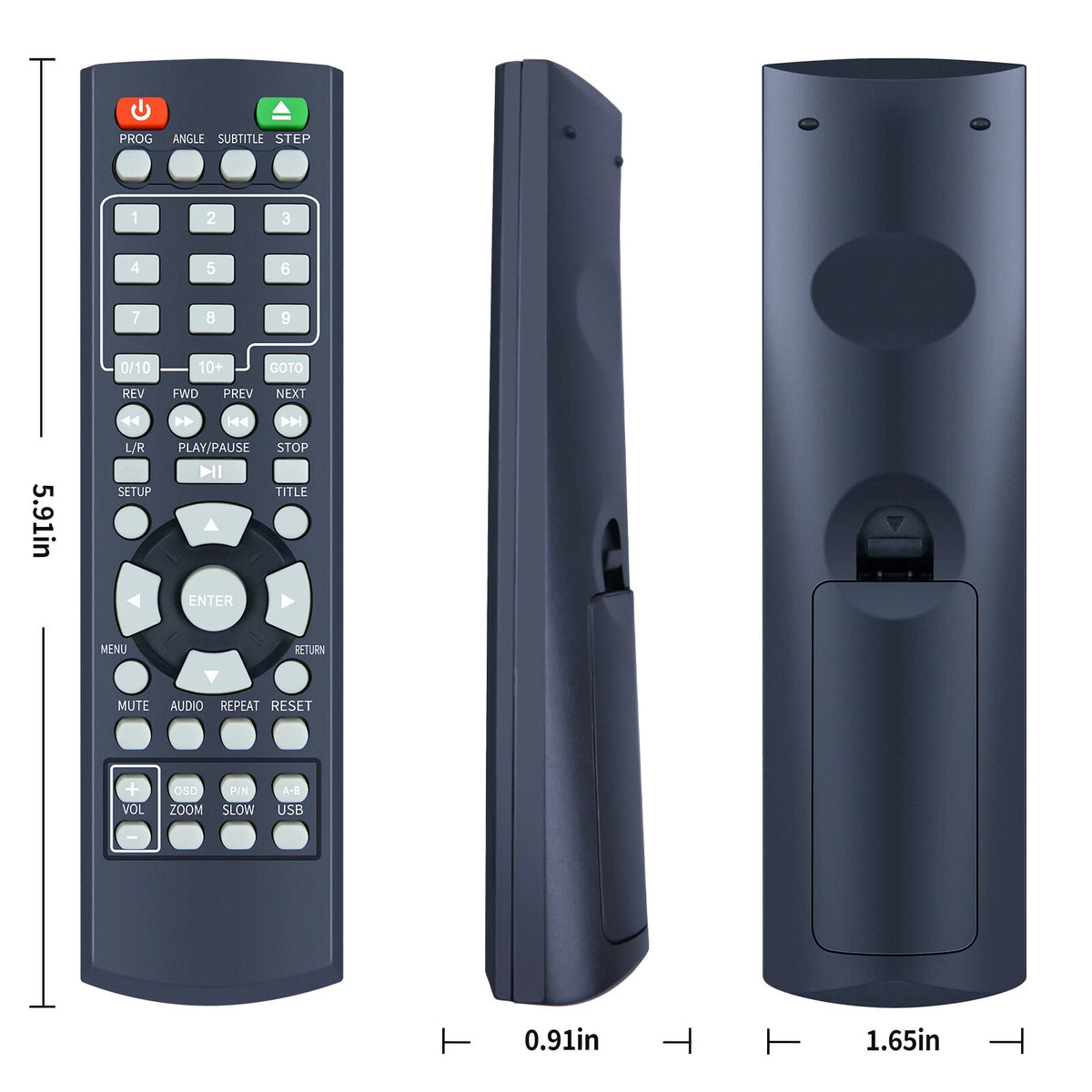 LR03 XL-6046 Remote Control for Onn DVD Player 100008761 100093892 ONA18DP001