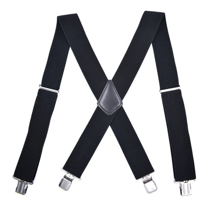 Elastic General Pants Cross Adjustable X-Type Suspender Strap Leather Crosspatch