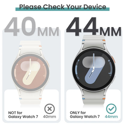 Tensea [5+5Pack for Galaxy Watch 7-44mm, Black/Clear/Black/Silver/Blue
