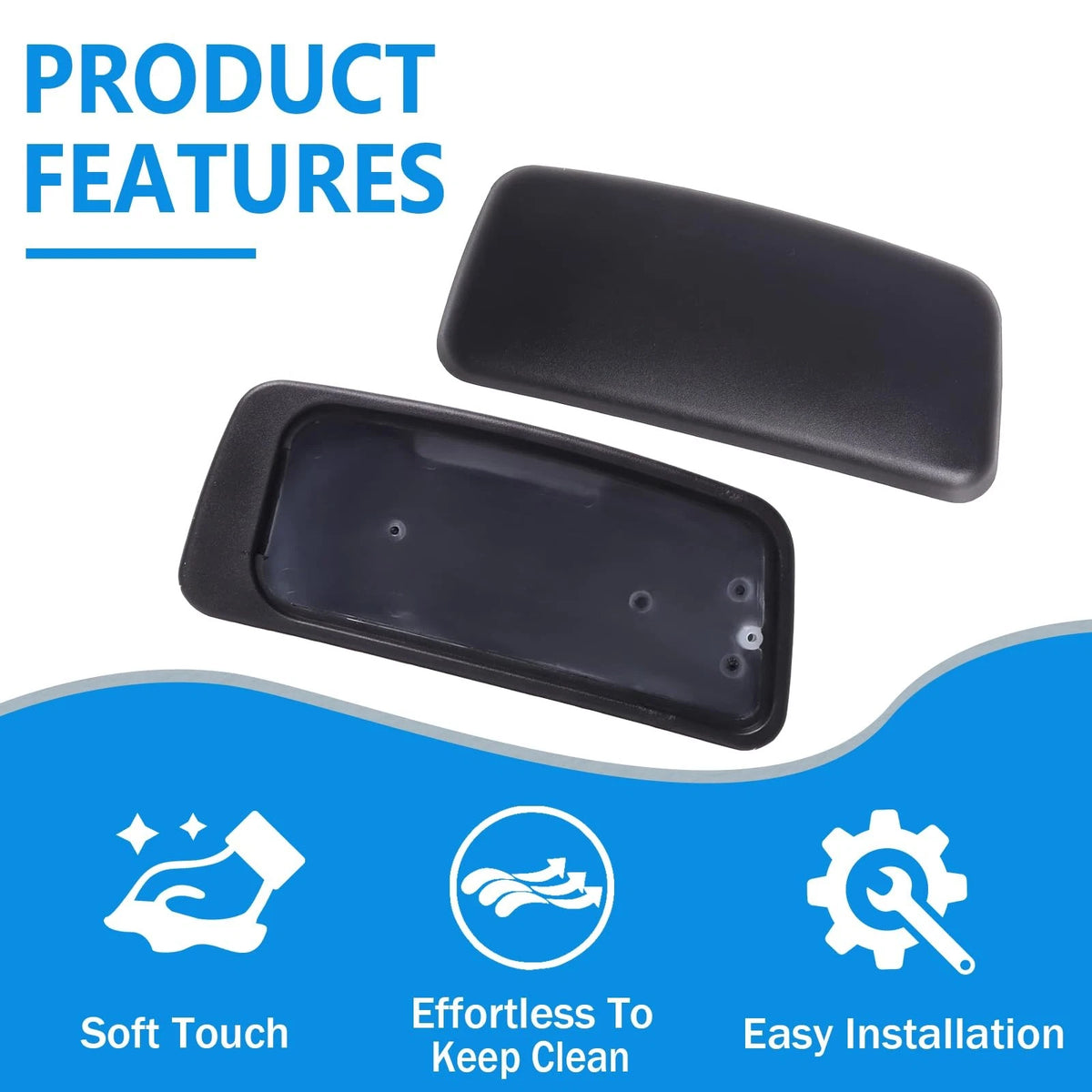 Arm Pads Caps Replacement, Chair Armrest Compatible with Haworth Black