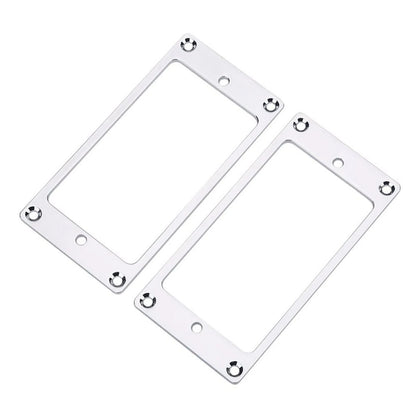 2 Pcs Silver Iron Humbucker Pickup Ring W/ Srcews For Les Paul LP Guitar Parts
