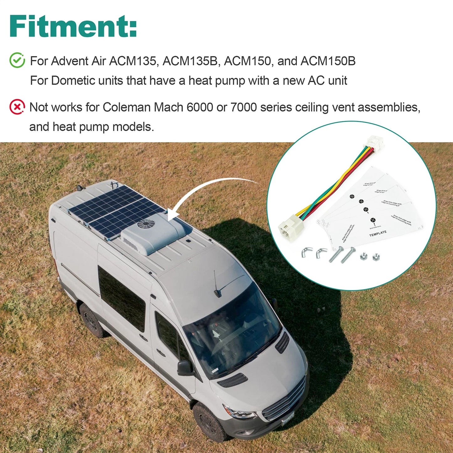 RV Air Conditioner Adapter Kit For Advent Air Accolkit AC135 ACM150