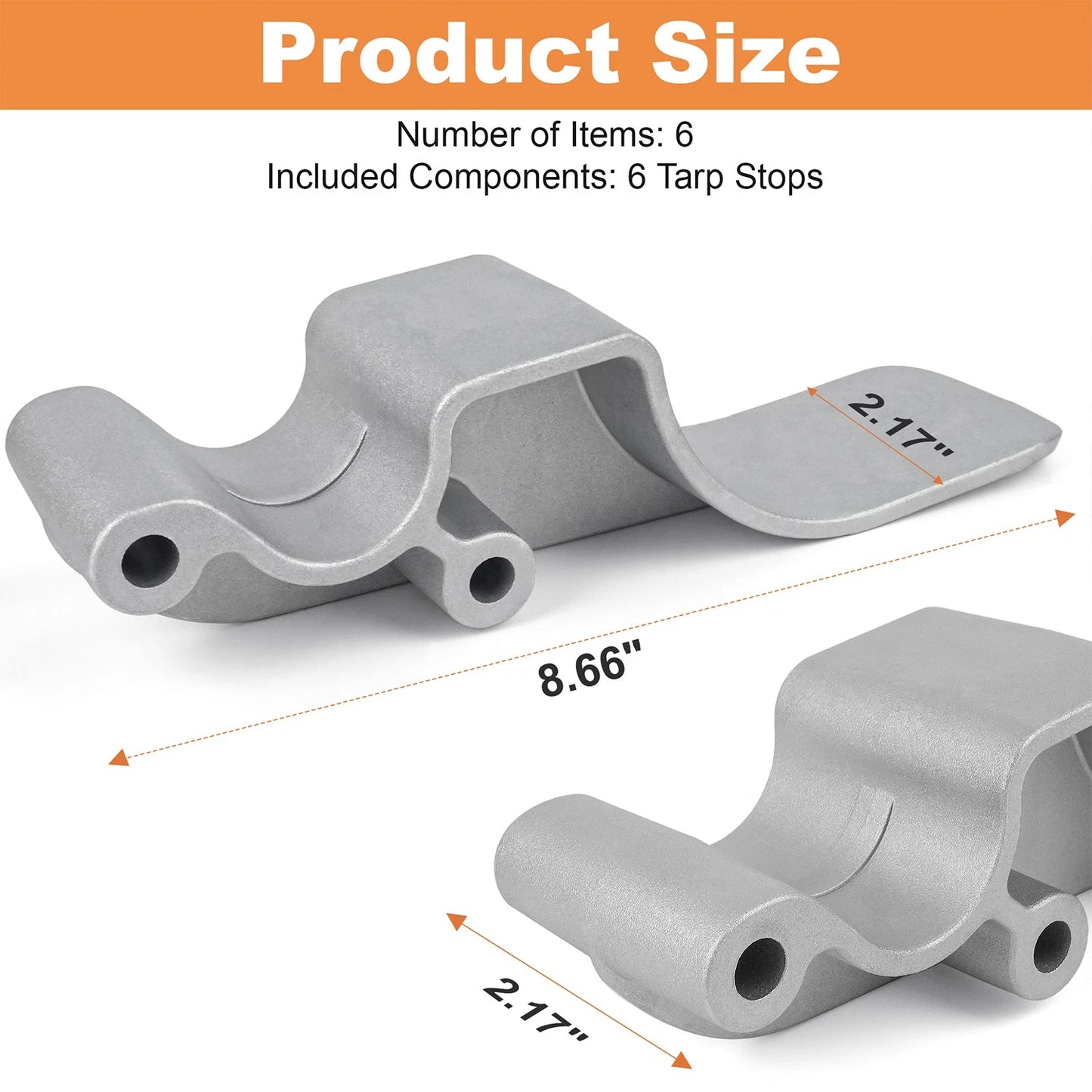 6PCS Easy-Off Aluminum Tarp Stop Upright, Direct Replacement For Shurco 1705775