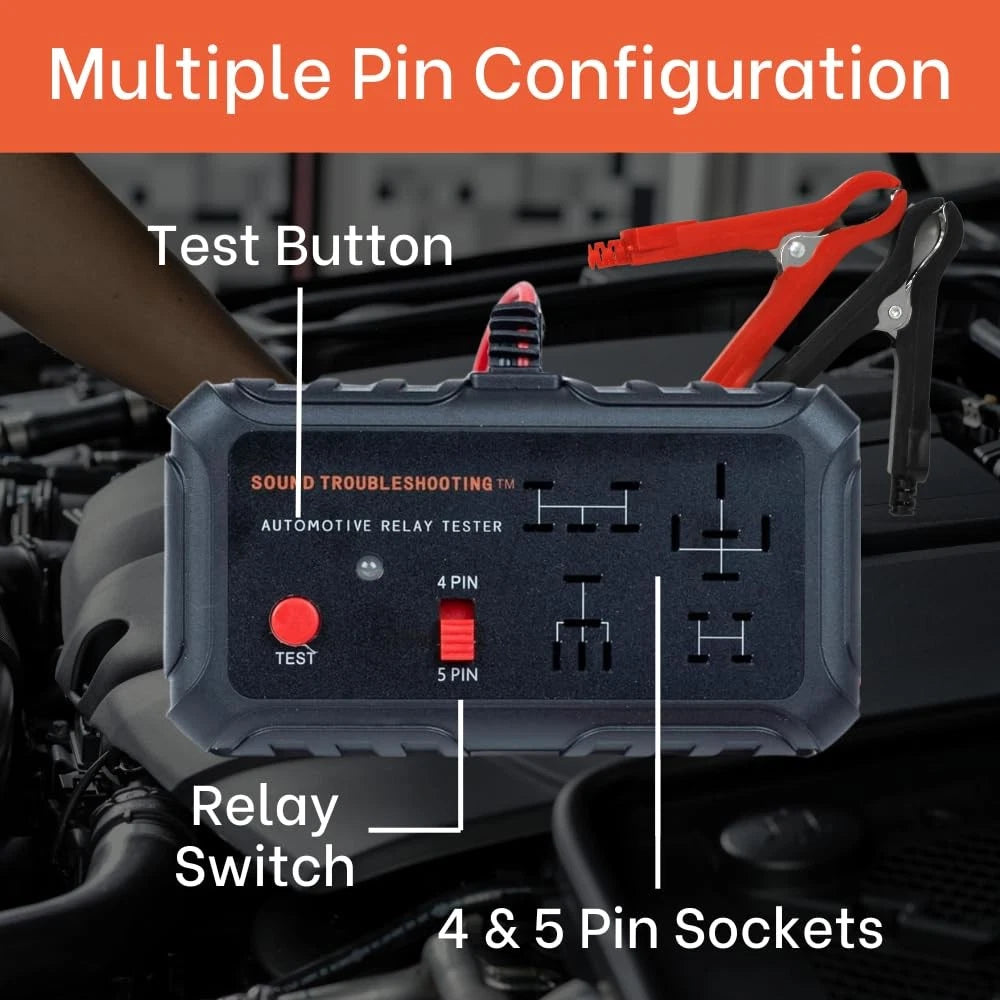 Sound Troubleshooting Automotive Relay Tester - 4 & 5 Pin 12V Auto Black