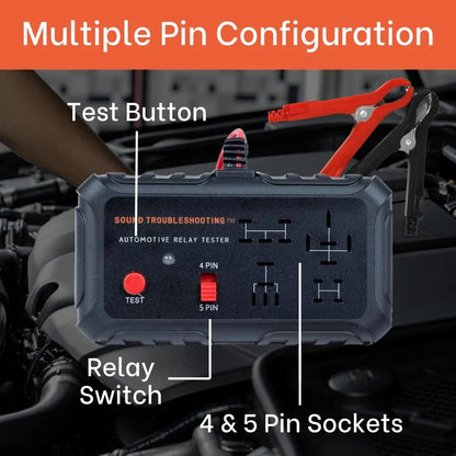 Sound Troubleshooting Automotive Relay Tester - 4 & 5 Pin 12V Auto Black