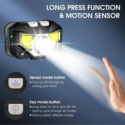 LHKNL Headlamp Flashlight, Lumen Ultra-Light Bright LED 2 Packs, Black