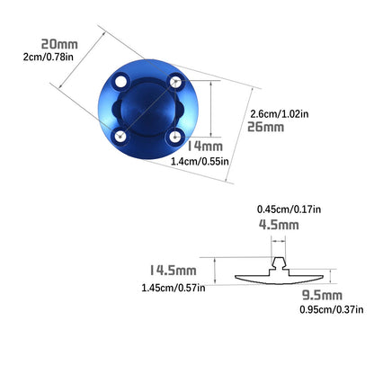 Blue Alloy Round Fuel Dot Cap Oil Tank Plug For RC Airplane Aircraft Model