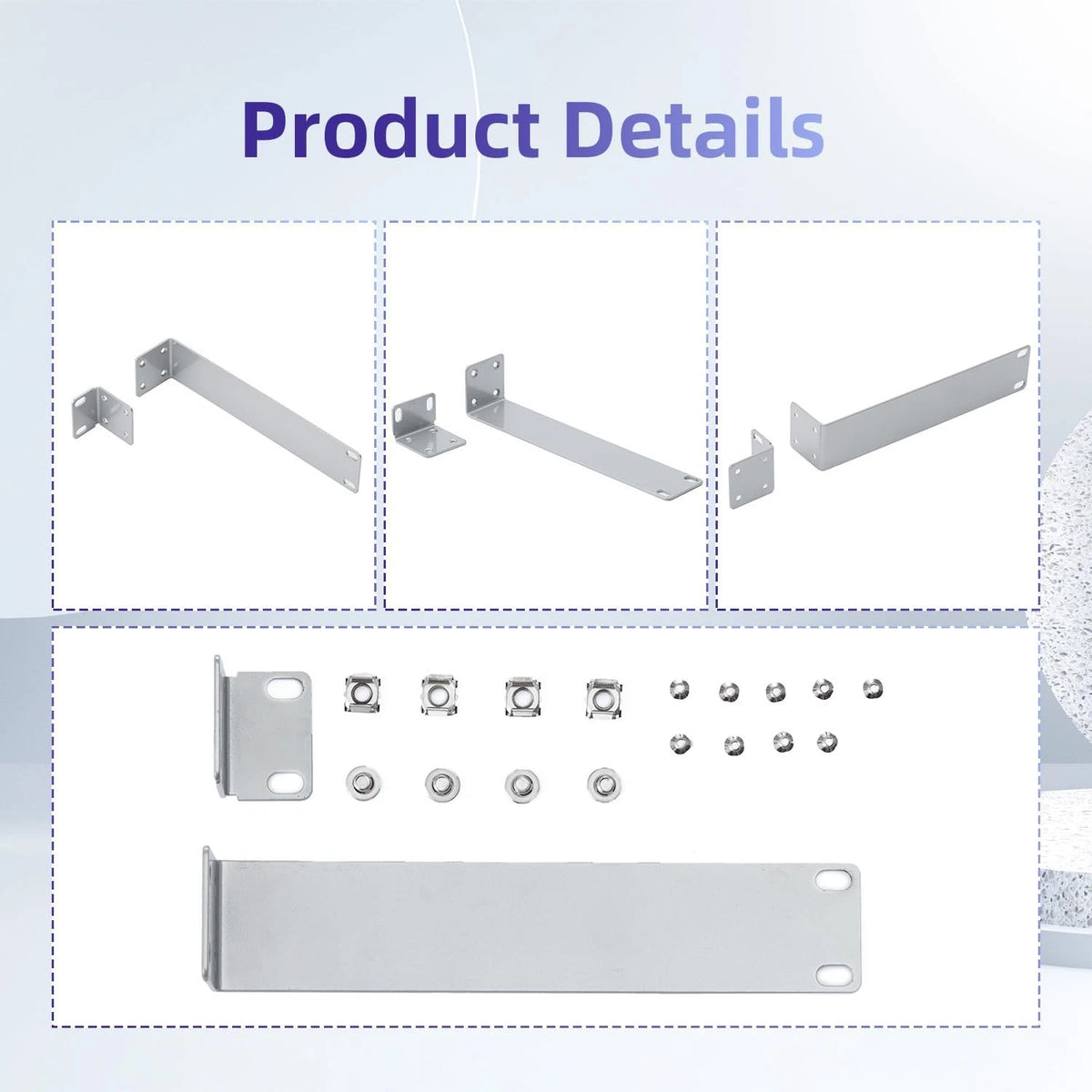 PhyinLan Rack Mount Kit for Ubiquiti Switch, 1U Ears Silver