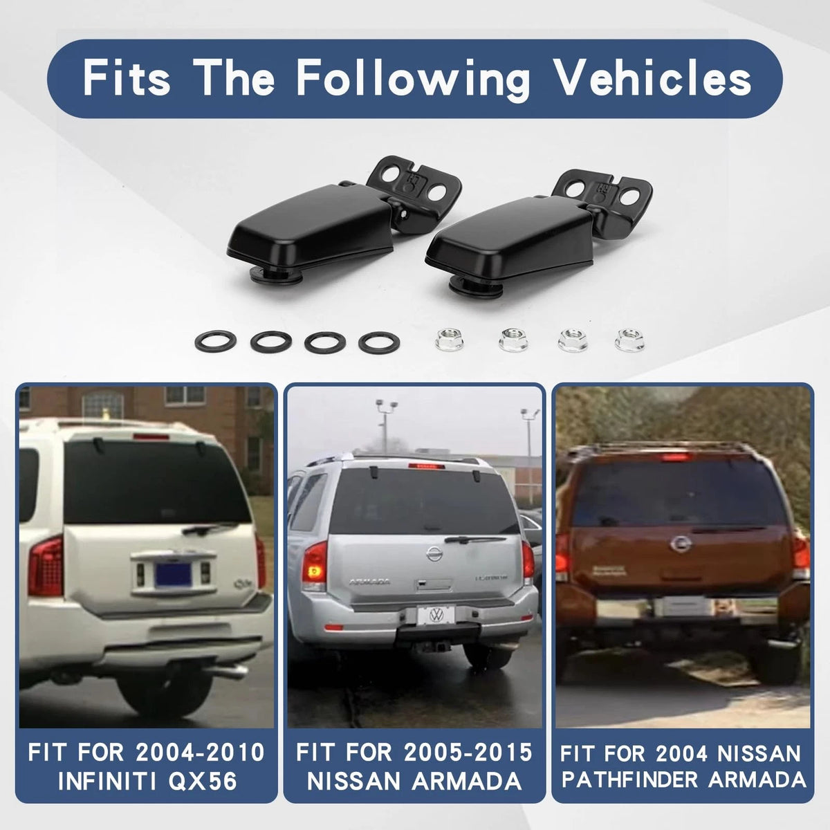 Rear Window Hinge Liftgate Glass Kits Right & Left | Compatible Silver