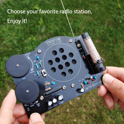 AM FM Radio Kit Soldering Project for Learning Practicing Black-black