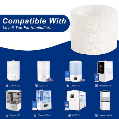 Top-Fill Humidifier 10 Spong Filters + 2 Cleaning Fish,