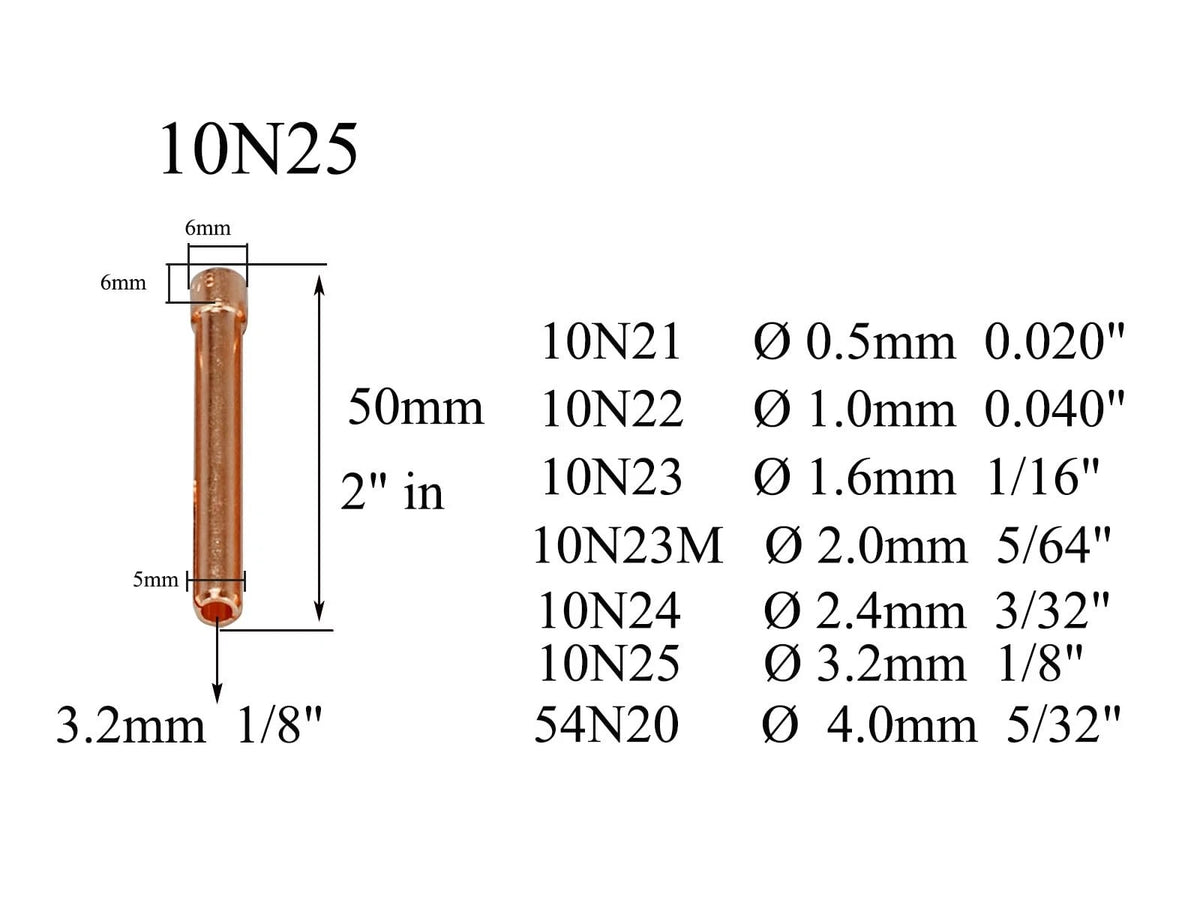 RIVERWELD TIG Gas Lens Collet Bodies Jumbo Large Diameter 1/8" 3.2mm, Golden