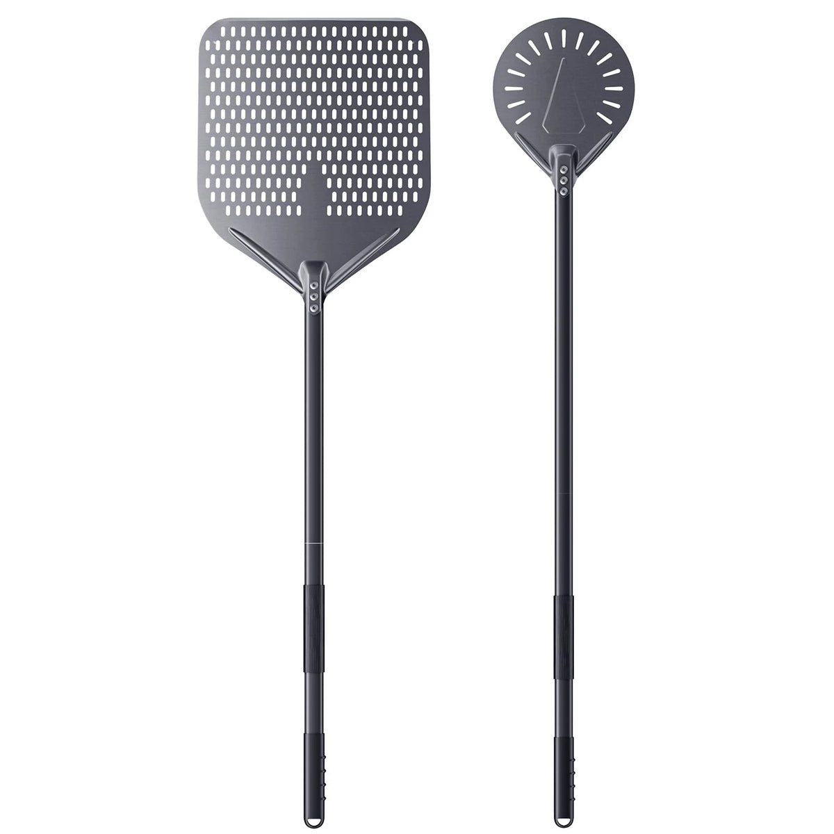 CUTEDATE 2 Piece Pizza Peel Set, 14 Inch Perforated 47.2INCH / 120CM, Gray