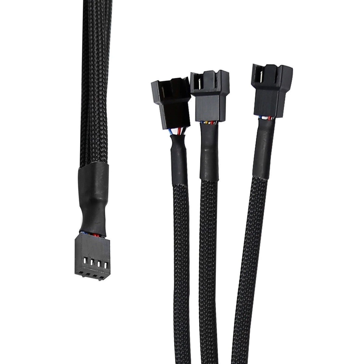 Female-to-Male 4 Pin 1 to 3 Way Cooling Fan Water Cooling PWM Fan Adapter