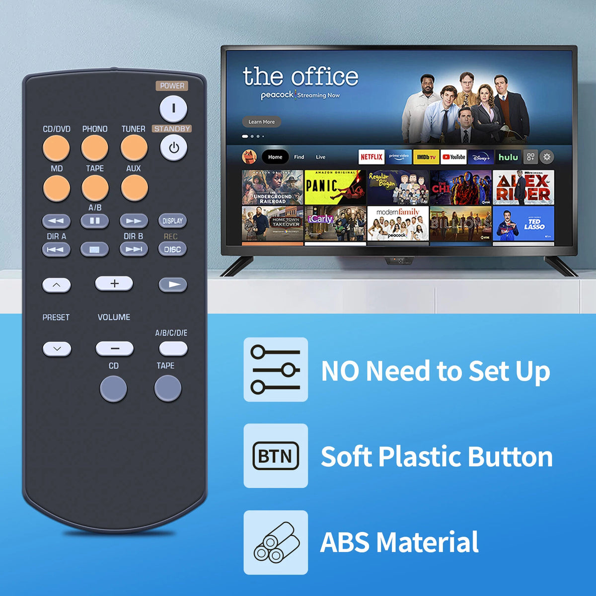 RAX15 WF67620 Remote Control For Yamaha Stereo Amplifier AX-397 AX-497