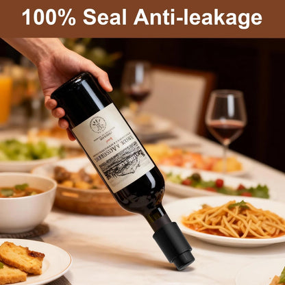 [2 PACK] Premium Vacuum Wine Preserver 1.96 x x 3.14inches, Black