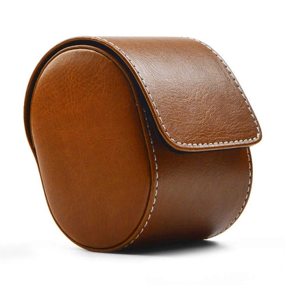 Oirlv Luxury Leather Watch Storage Box Travel Single Case Brown