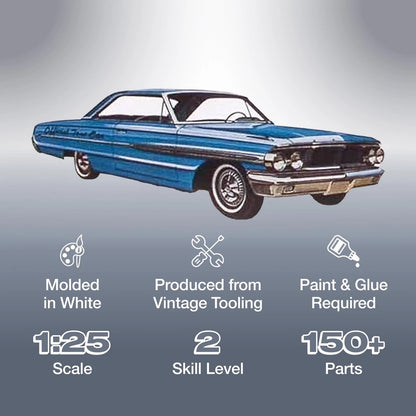 AMT Cal Drag Combo 1964 Galaxie, AWB approximately 15 inches long, White