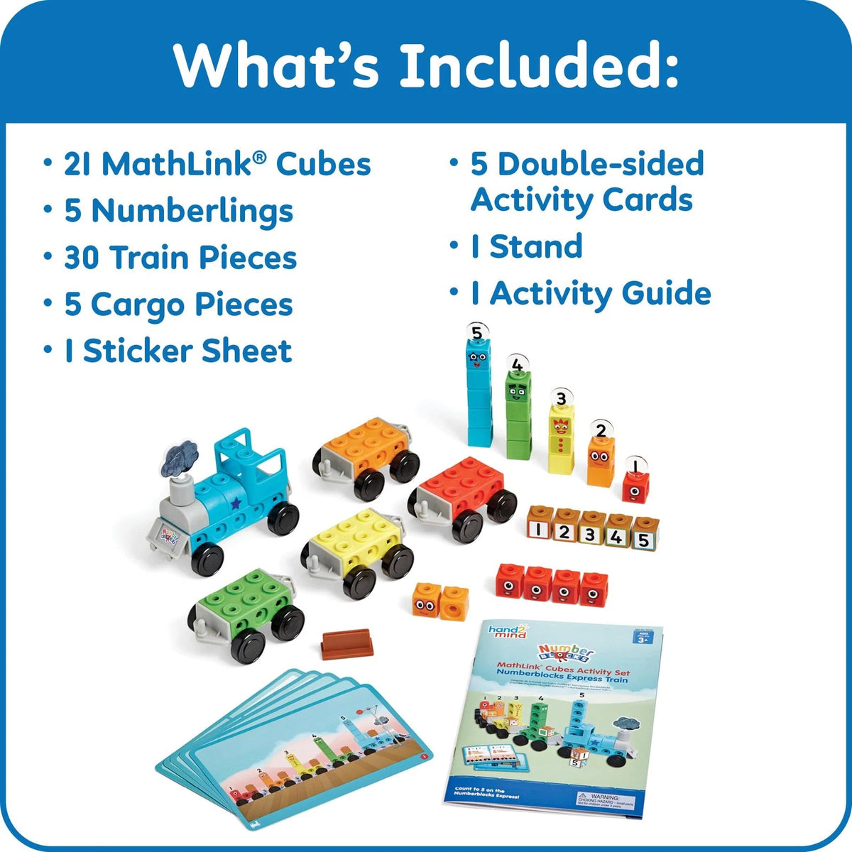hand2mind Numberblocks Express Train MathLink Cubes Medium, Multicolor