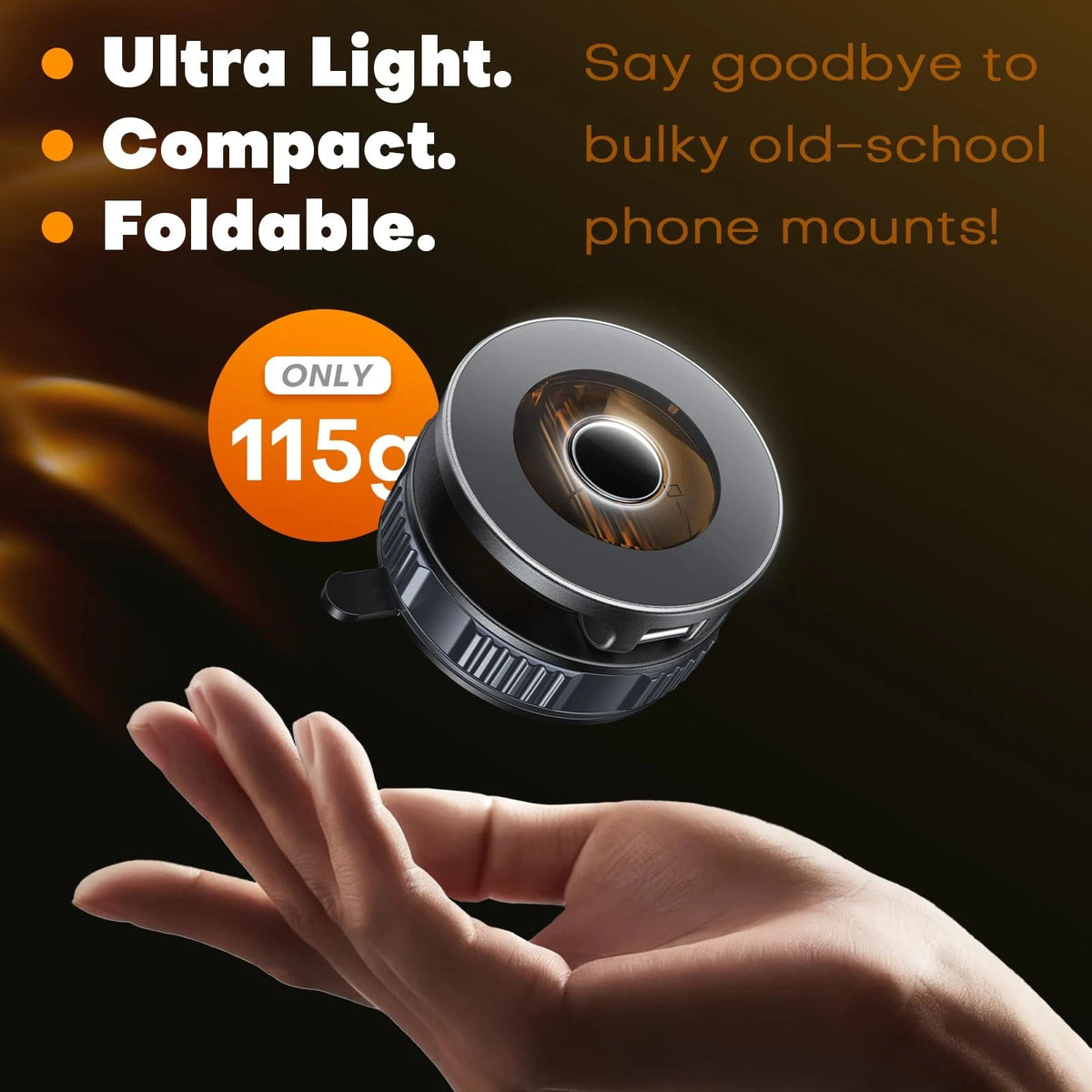 Magnetic Phone Holder for Car [98+ LB Strongest Suction & 2800gf Dark Black