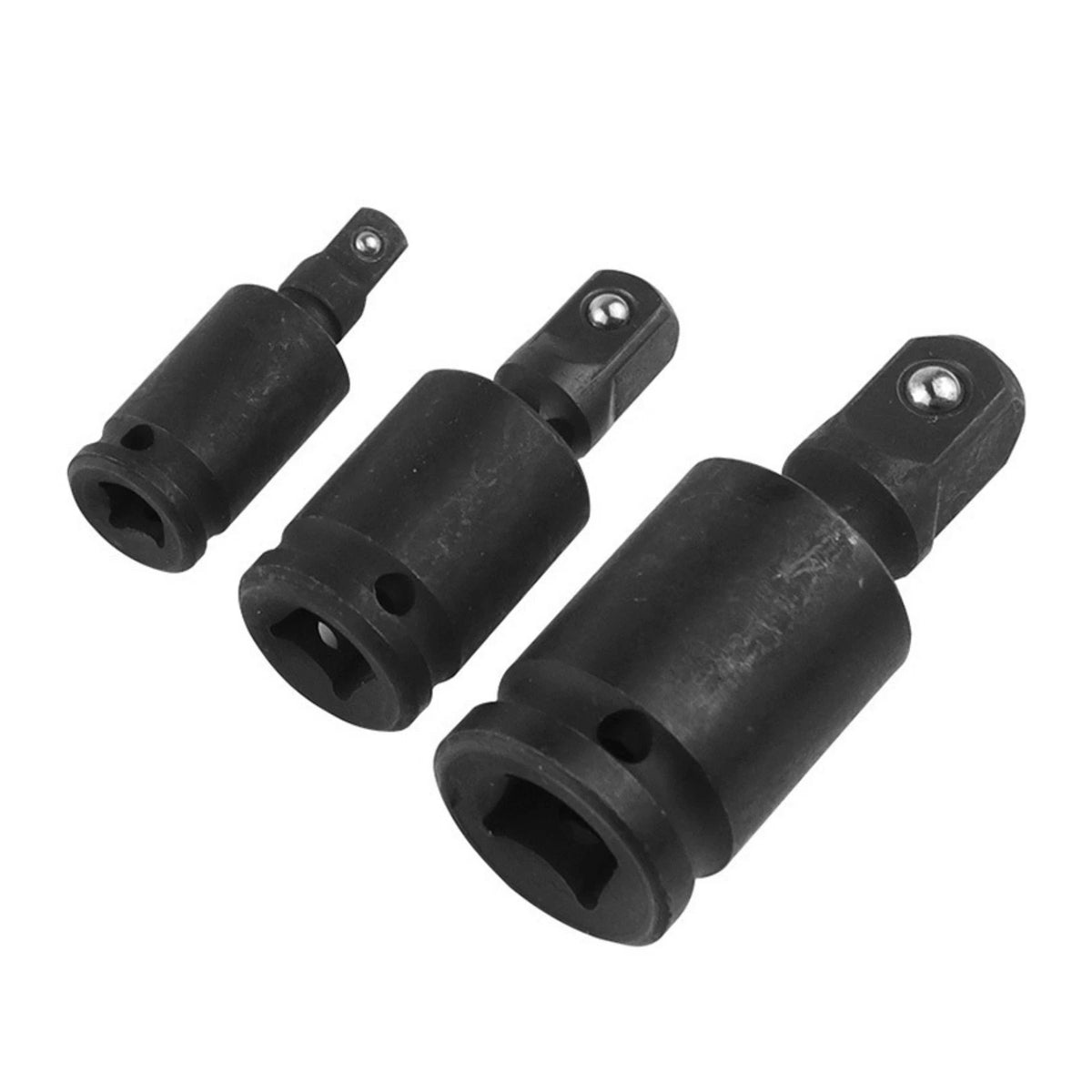 3PCS Professional Swivel Joint Socket Set 1/4" 3/8" 1/2" Drive Impact Adapter
