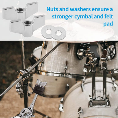Biaungdo 23 Pcs Cymbal Replacement Accessories Set - Felts, 24 Pieces, Black