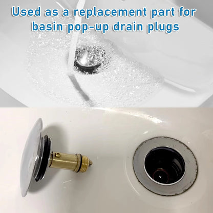 2 Pcs Basin Sink Clicker Pop Up Tub Drain Stopper Gold