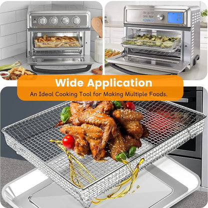 Air Fryer Basket Tray 12.4''x11'' For 1 Set and Basket, Silver