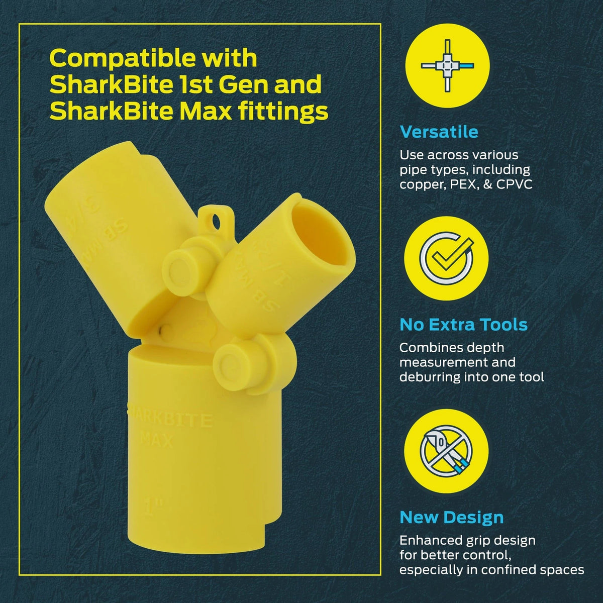 SharkBite 1/2 Inch to 1 Depth in. - 1 (Gen 1 and Max), Yellow