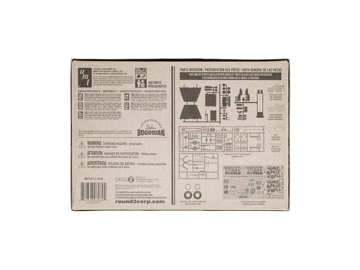 AMT Li'l Stogie Show Rod 1:25 Scale Model Kit, Ages 10+ scale, White