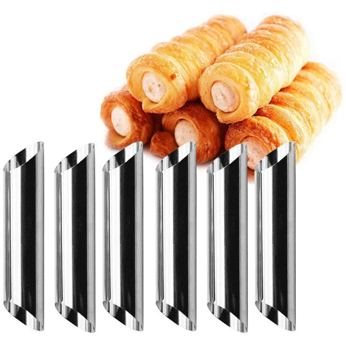Stainless Steel Cream Horn Molds - 21 Pcs Cannoli Form Tubes & Conical Silver