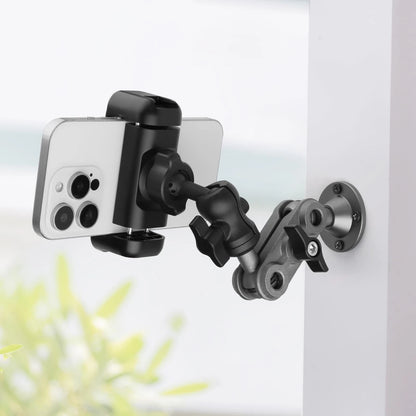 Wall Mount Phone Holder Drilling Base 3.5-7.5 inches (diagonal screen), Black