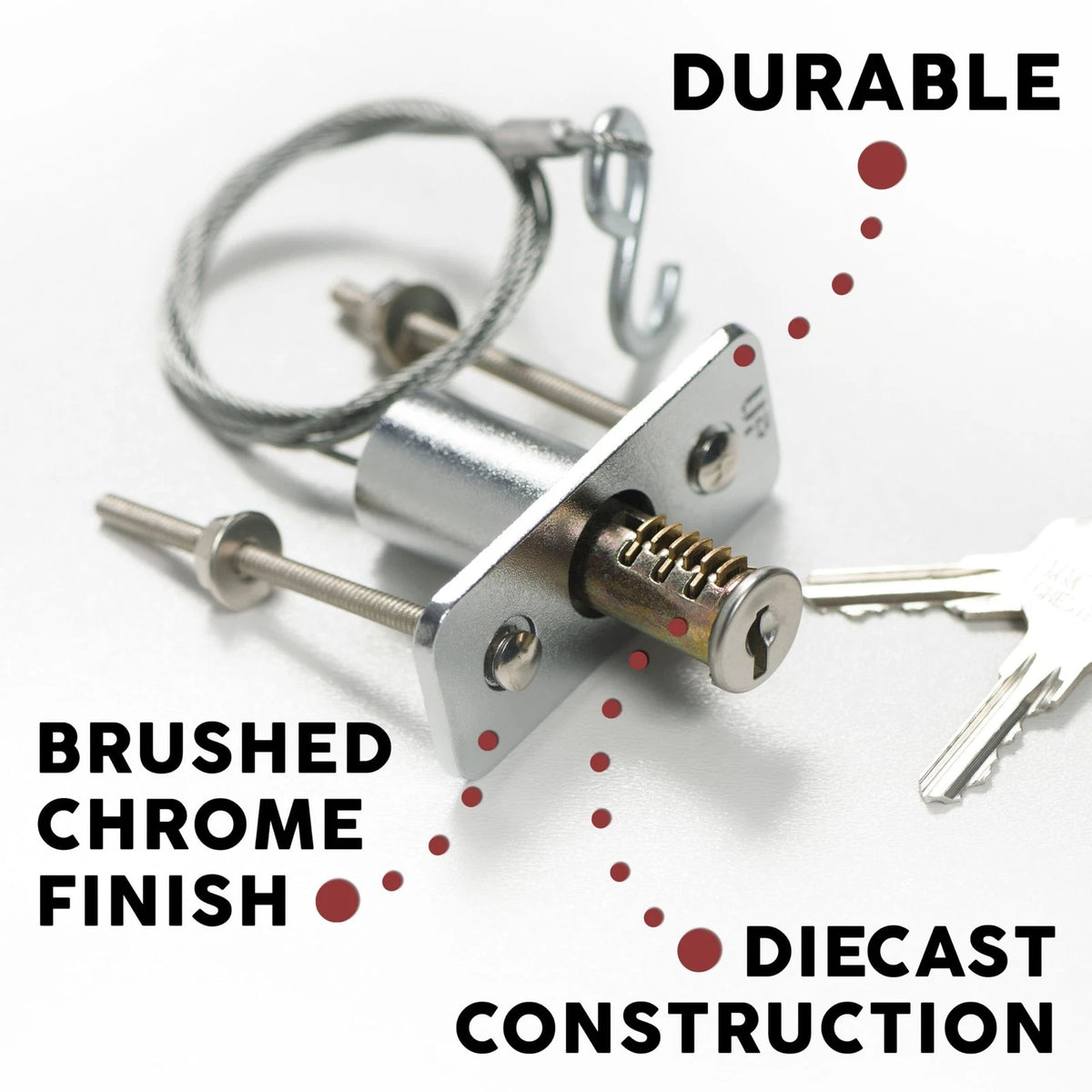 Emergency Release Lock Kit, Universal Garage Door Silver