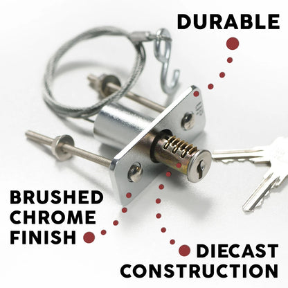 Emergency Release Lock Kit, Universal Garage Door Silver