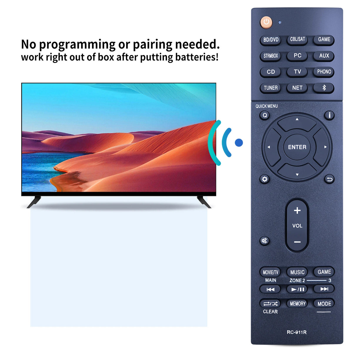 RC-911R For Onkyo AV Receiv Remote Control TX-NR575 TX-NR585 TX-NR656