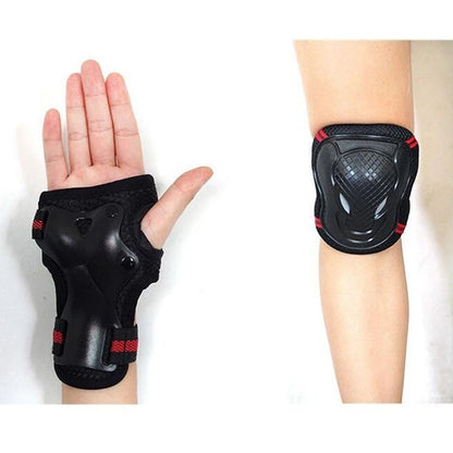 Kids Knee Pads and Elbow Set,Knee for Medium, black&red