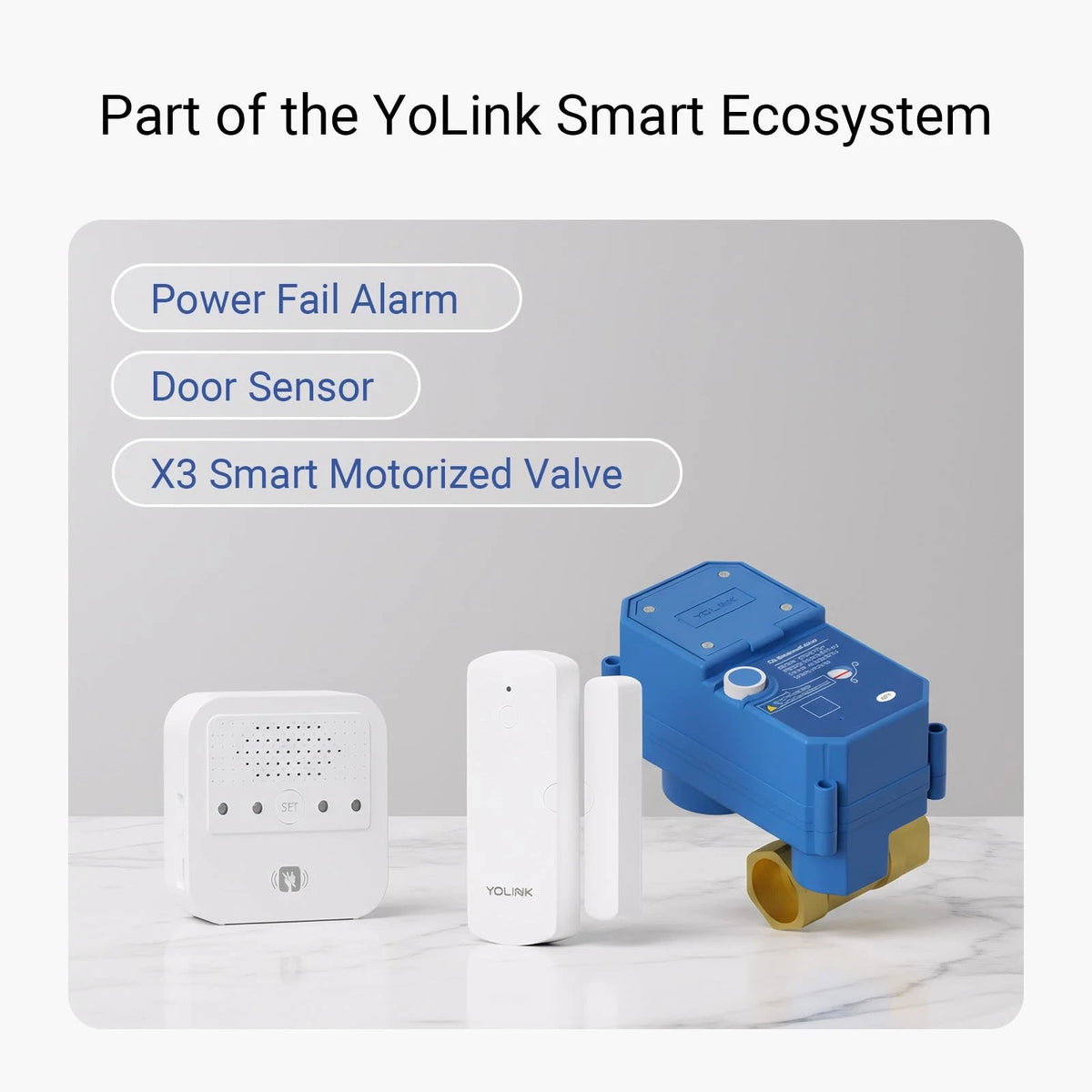 YoLink Water Leak Starter Kit: Hub + 4 Sensor 1 Without Siren, White