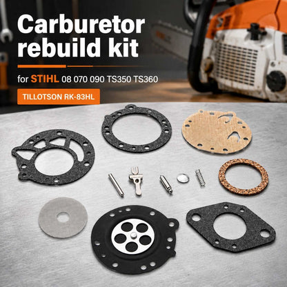 Carburetor Carb Rebuild Kit For STIHL 08 070 090 TS350 TS360 TILLOTSON RK-83HL a