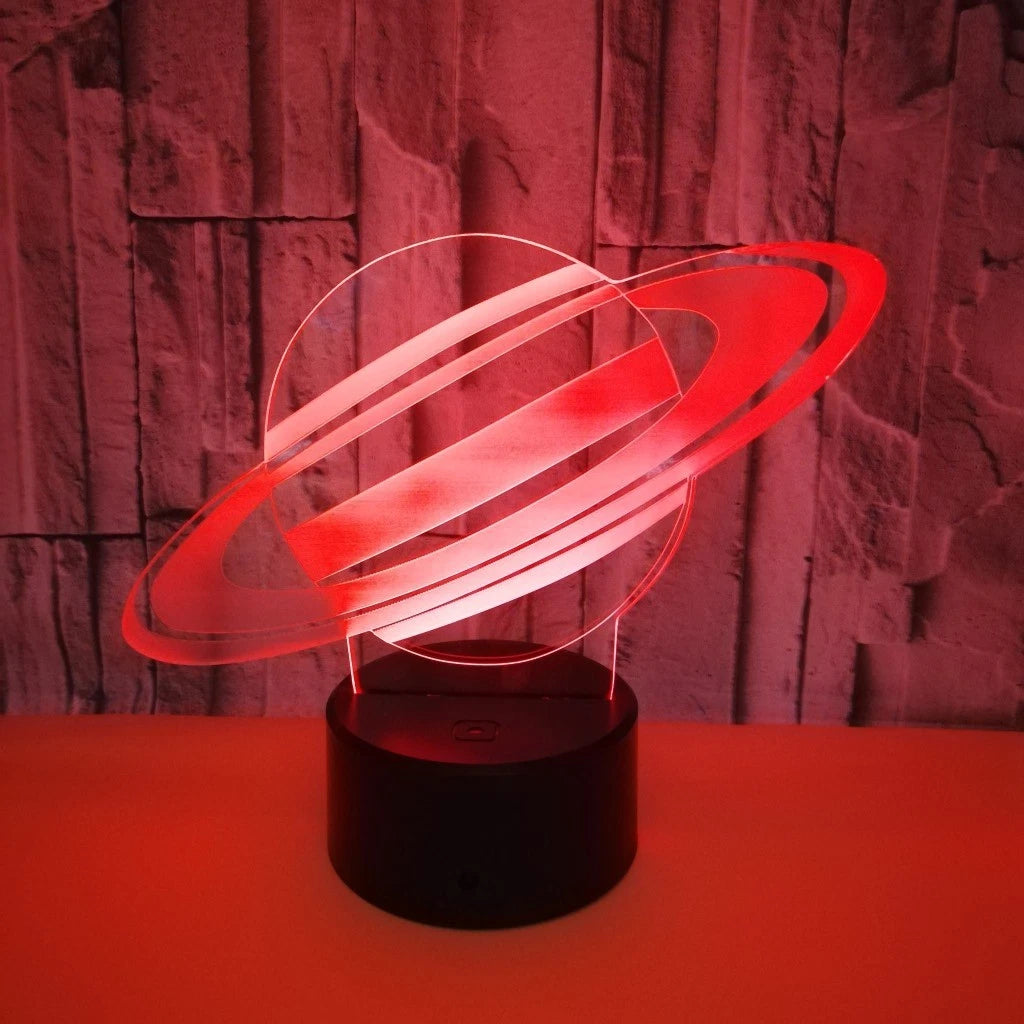 3D Planet Saturn 7 Color Change Night Light LED Desk Lamp Touch Decoration Gift