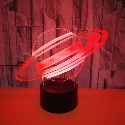 3D Planet Saturn 7 Color Change Night Light LED Desk Lamp Touch Decoration Gift